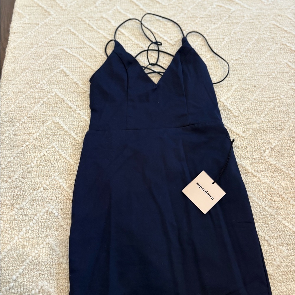 Superdown Deep Blue Backless Dress